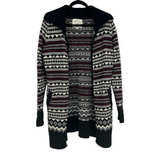 Cambridge Dry Goods Womens S Duster Open Cardigan Sweater Fair Isle Wool Nordic